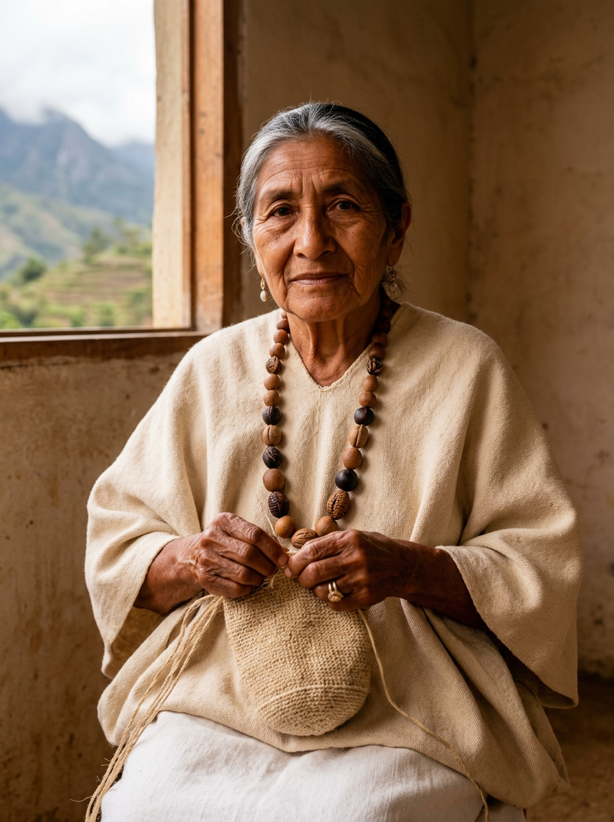 Portrait of Ana Jacinta, Arhuaco weaver from Sierra Nevada de Santa Marta